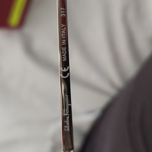 Salvatore Ferragamo Rainbow Silver/Mint Aviator Sunglasses AUTH - Picture 7 of 11